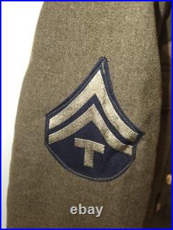 WWII US Army T/4 Transportation Corps Wool Service Coat Jacket 38L with Ribbons WWII US Army T/4 Transportation Corps Wool Service Coat Jacket 38L with Ribbons