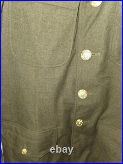 WWII US Army T/4 Transportation Corps Wool Service Coat Jacket 38L with Ribbons WWII US Army T/4 Transportation Corps Wool Service Coat Jacket 38L with Ribbons