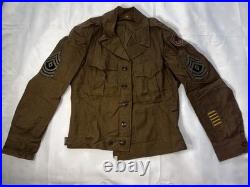 WWII US Army Uniform Lot Jackets Pants Overcoat Duffel Bag Named