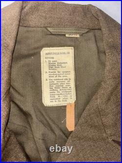 WWII US Army Uniform Lot Jackets Pants Overcoat Duffel Bag Named