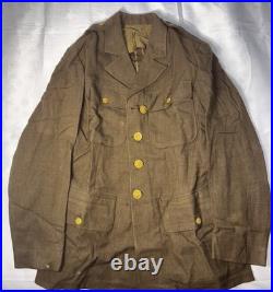 WWII US Army Uniform Lot Jackets Pants Overcoat Duffel Bag Named