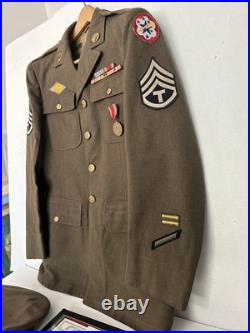 WWII US Army Uniform Officer Jacket &Hat, Personal Memorabilia, Photos