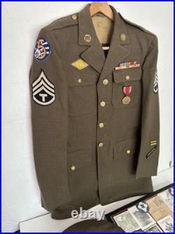 WWII US Army Uniform Officer Jacket &Hat, Personal Memorabilia, Photos