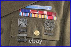 WWII US Army Uniform Tunic Jacket Pacific Command and 6th Army Patch DSC Ribbon