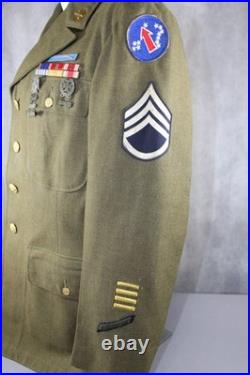 WWII US Army Uniform Tunic Jacket Pacific Command and 6th Army Patch DSC Ribbon