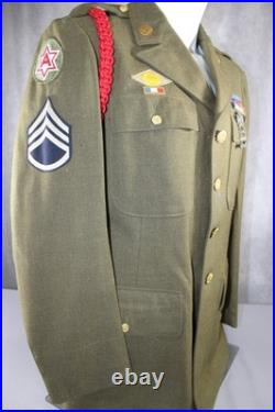 WWII US Army Uniform Tunic Jacket Pacific Command and 6th Army Patch DSC Ribbon