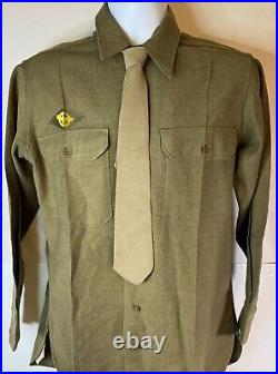 WWII US Army Wool Field Uniform (Complete) Size 36R 1940's Name Hutton 3746