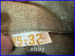 WWII US Army Wool Field Uniform (Complete) Size 36R 1940's Name Hutton 3746