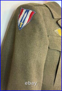 WWII US Army Wool Field Uniform (Complete) Size 36R 1940's Name Hutton 3746