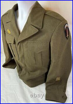 WWII US Army Wool Field Uniform (Complete) Size 36R 1940's Name Hutton 3746