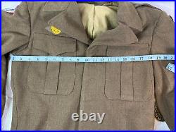 WWII US Army Wool Field Uniform (Complete) Size 36R 1940's Name Hutton 3746