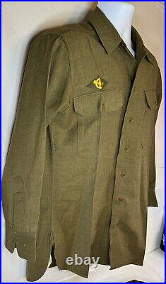 WWII US Army Wool Field Uniform (Complete) Size 36R 1940's Name Hutton 3746