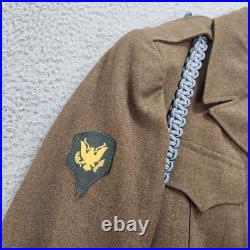 WWII US Army Wool Filed Ike Jacket 36 Short Green 3rd Armored Division Marked