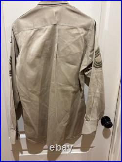 WWII US Army Wool Overcoat 1941 M1939 Enlisted 38L QM with2nd inf Shirt & Cap