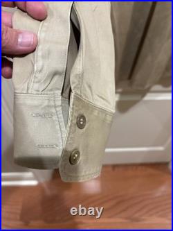 WWII US Army Wool Overcoat 1941 M1939 Enlisted 38L QM with2nd inf Shirt & Cap