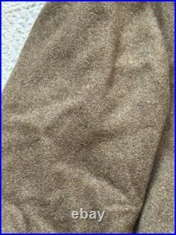 WWII US Army Wool Overcoat 1941 M1939 Enlisted 38L QM with2nd inf Shirt & Cap