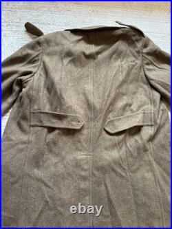 WWII US Army Wool Overcoat 1941 M1939 Enlisted 38L QM with2nd inf Shirt & Cap