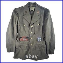 WWII US Army Wool Service Coat 38R 4-Pocket Jacket with Sunglasses & Compass Finds