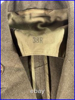 WWII US Army Wool Service Coat 38R 4-Pocket Jacket with Sunglasses & Compass Finds