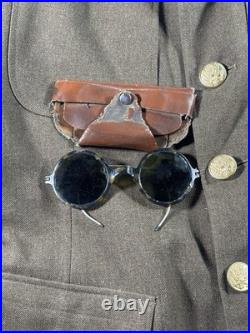 WWII US Army Wool Service Coat 38R 4-Pocket Jacket with Sunglasses & Compass Finds