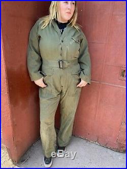WWII US Army Work Wear Coveralls 13 Star Buttons HBT Original Military Sz. 38