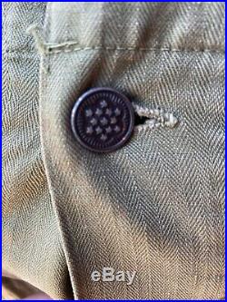 WWII US Army Work Wear Coveralls 13 Star Buttons HBT Original Military Sz. 38