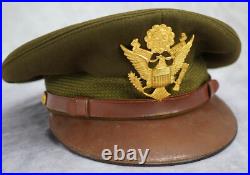 WWII US Army military uniform dress jacket visor cap Officer hat named estate