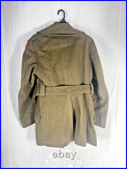 WWII US Army officer Wool Overcoat WW2 Military Jacket Trench Coat OD Green