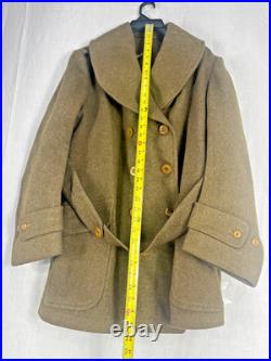 WWII US Army officer Wool Overcoat WW2 Military Jacket Trench Coat OD Green
