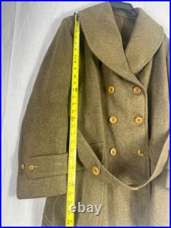 WWII US Army officer Wool Overcoat WW2 Military Jacket Trench Coat OD Green