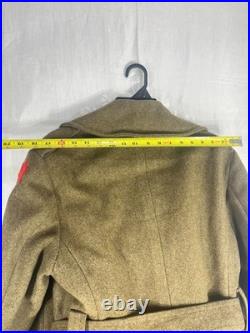 WWII US Army officer Wool Overcoat WW2 Military Jacket Trench Coat OD Green