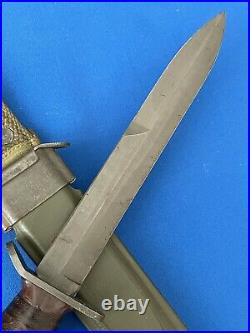 WWII US M3 Army Imperial guard mk Fighting Knife M8A1 BMCO Scabbard Airborne A+