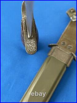 WWII US M3 Army PAL guard marked Trench Fighting Knife M8 BMCO Scabbard Airborne