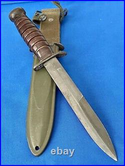 WWII US M3 Army PAL guard marked Trench Fighting Knife M8 BMCO Scabbard Airborne