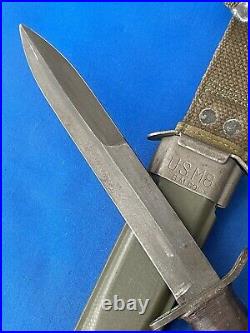 WWII US M3 Army PAL guard marked Trench Fighting Knife M8 BMCO Scabbard Airborne