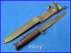 WWII US M3 Army PAL guard marked Trench Fighting Knife M8 BMCO Scabbard Airborne