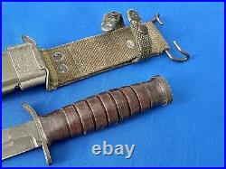 WWII US M3 Army PAL guard marked Trench Fighting Knife M8 BMCO Scabbard Airborne