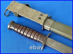 WWII US M3 Army PAL guard marked Trench Fighting Knife M8 BMCO Scabbard Airborne