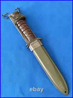 WWII US M3 Army PAL guard marked Trench Fighting Knife M8 BMCO Scabbard Airborne