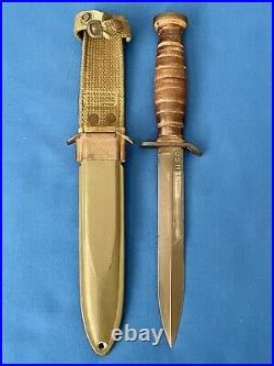 WWII US M3 Imperial Blade Marked Trench Fighting Knife M8 Army Airborne EX