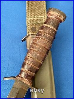 WWII US M3 Imperial Blade Marked Trench Fighting Knife M8 Army Airborne EX