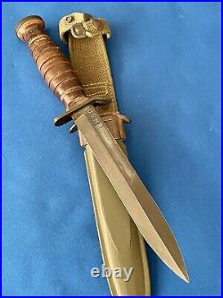 WWII US M3 Imperial Blade Marked Trench Fighting Knife M8 Army Airborne EX