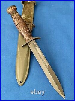 WWII US M3 Imperial Blade Marked Trench Fighting Knife M8 Army Airborne EX