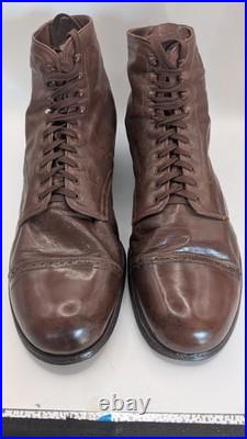 WWII US MILITARY ARMY HIGH BROWN SERVICE SHOES BOOTS MARINES Sz 9 USN MARINES WWII US MILITARY ARMY HIGH BROWN SERVICE SHOES BOOTS MARINES Sz 9 USN MARINES