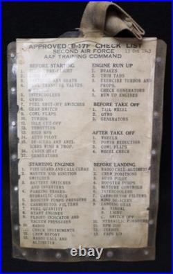 WWII USAAF 2nd Army Air Force B-17F Approved Check List'13 Oct 1943' with Sleeve