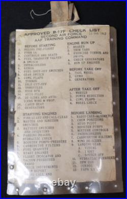 WWII USAAF 2nd Army Air Force B-17F Approved Check List'13 Oct 1943' with Sleeve