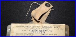 WWII USAAF 2nd Army Air Force B-17F Approved Check List'13 Oct 1943' with Sleeve