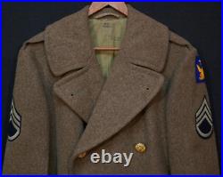 WWII USAAF 2nd Army Air Force Staff Sergeant'AE CLARK' Overcoat Wool 36R 1942