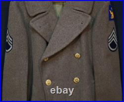 WWII USAAF 2nd Army Air Force Staff Sergeant'AE CLARK' Overcoat Wool 36R 1942