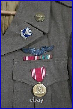 WWII USAAF 9th Army Air Forces EM Ike Jacket Theater Patch Wings Medals Insignia